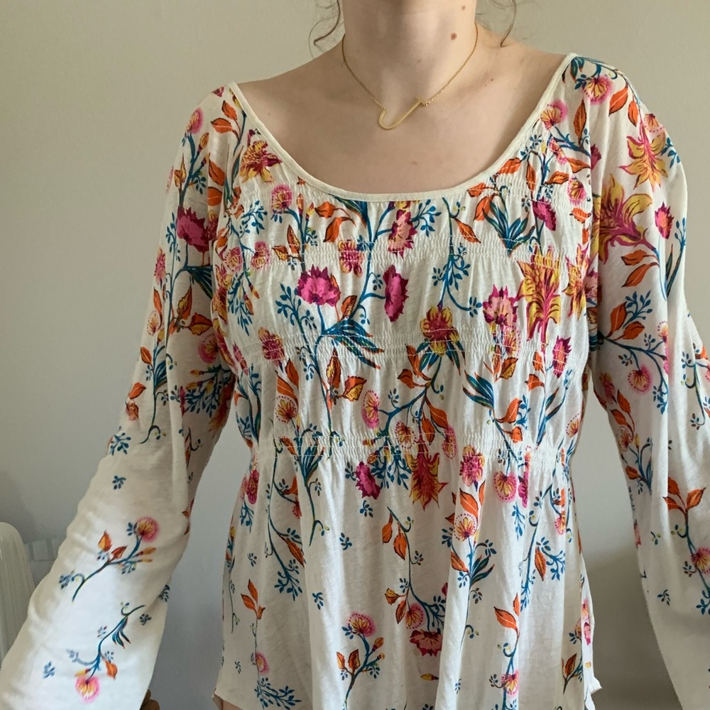 Flowy long sleeve Free People floral top